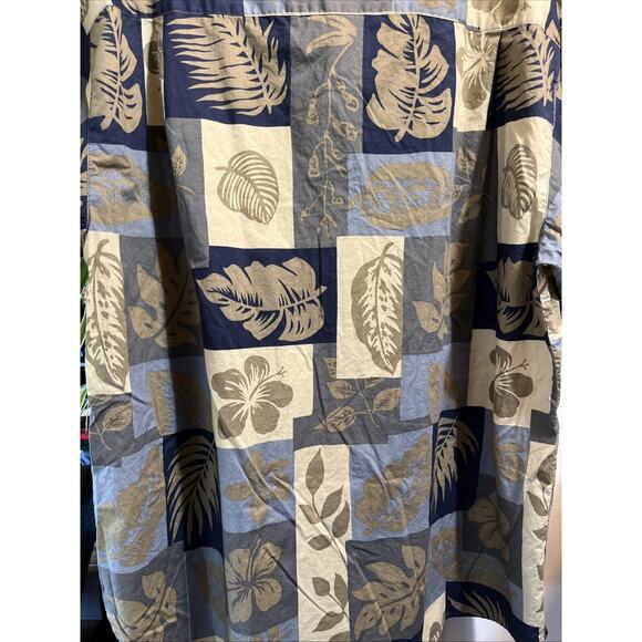 Half Moon Bay Shirt Men's Size Large Button Up Short Sleeve Leaf Print - Picture 9 of 9